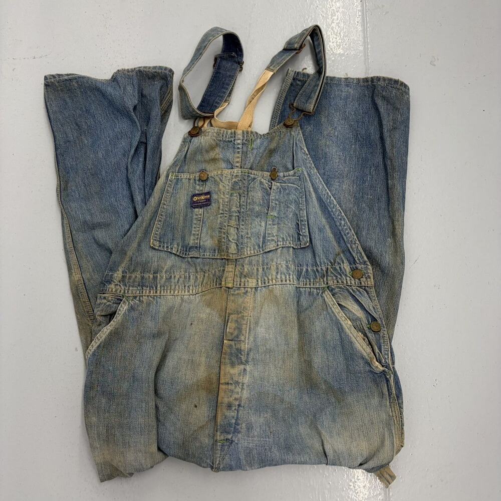 Vintage 60s Oshkosh Sanforized Denim Overalls 40x28